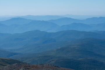 View from Mt. Washington State Park looking across to other mountians, New Hampshire, United States.