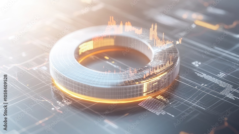 Poster modern data visualization with circular design element