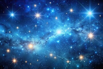 Obraz premium Vast expanse of stars and galaxies in a deep blue background, black hole, star clusters, nebula, stars