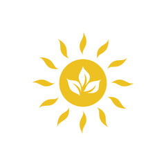 Green energy sun power logo design