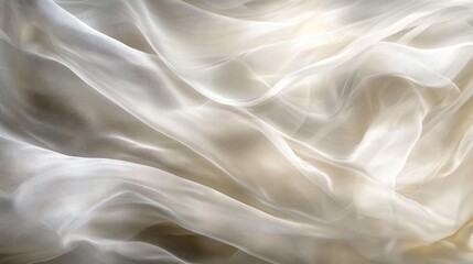 Obraz premium Ethereal White Fabric Flowing in Soft Motion