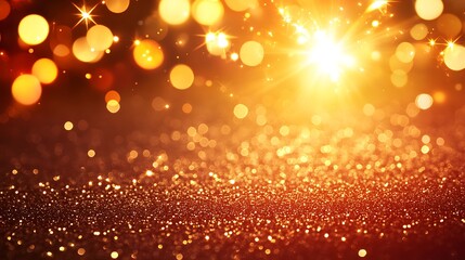 Abstract Golden Glitter Background for Christmas and New Year Design Clean Blank Canvas with Empty Space for Designs