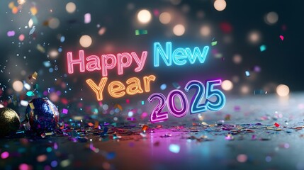 Celebrate the joyful arrival of new year 2025 with colors