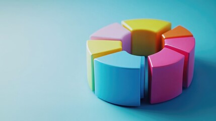 Obraz premium Colorful geometric shapes on a blue background