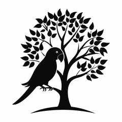 a love bird is tree food eating silhouette