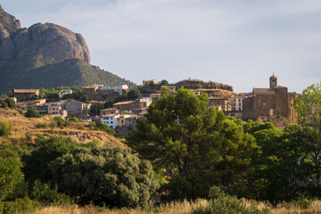 Naklejka premium Mallos of Riglos, a Rock formation in Spain, located in the municipality of Las Peñas de Riglos, in the Hoya de Huesca comarca, in Aragon, Spain
