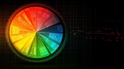 Colorful Circular Diagram with Grid Background