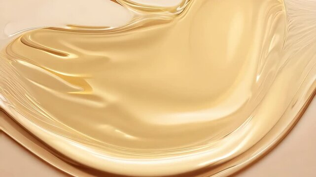  Beige liquid foundation texture background with cosmetic products for beauty concept.