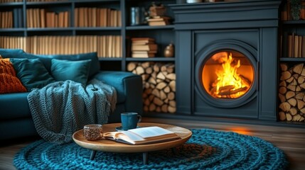 Inviting Living Room Setup with Cozy Ambiance