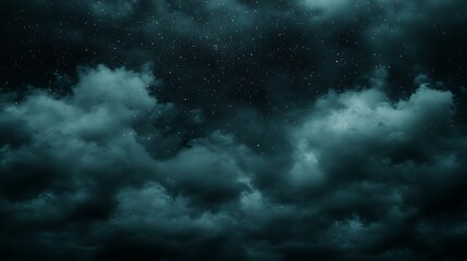 Obraz premium Dark Night Sky with Stars and Clouds A Dramatic and Mystical Background Abstract Gradient Background with Copy Space