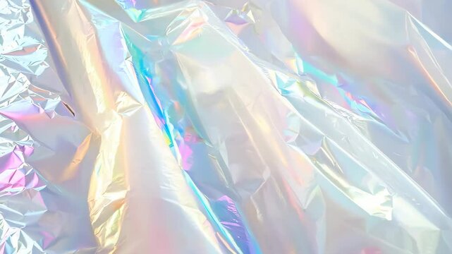 Holographic background with light refraction and iridescent effect.