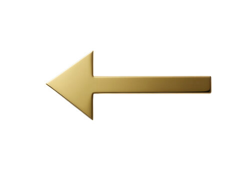 Gold arrow pointing left, on a transparent background.