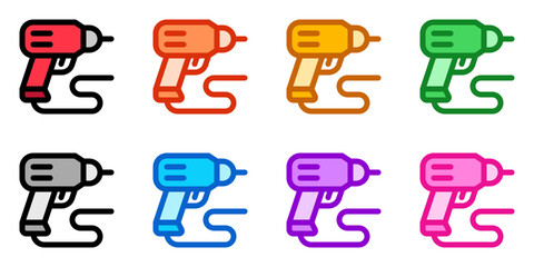 Editable electric drill, drilling machine vector icon. Construction, tools, industry. Part of a big icon set family. Perfect for web and app interfaces, presentations, infographics, etc