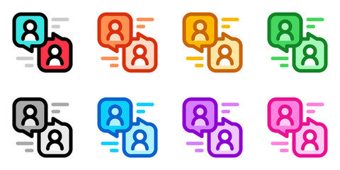 Editable conversation, message, communication vector icon. Remote work, job, profession, freelance. Part of a big icon set family. Perfect for web and app interfaces, presentations, infographics, etc