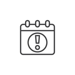 Calendar reminder line icon