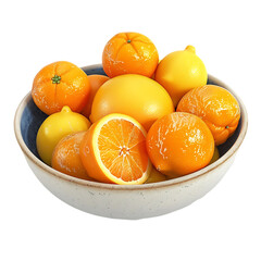 A bowl of oranges, lemons, and a grapefruit.