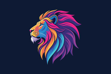 Fototapeta premium Vibrant Multicolor Lion Profile Bold and Majestic Illustration 6.eps