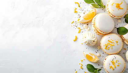 Delightful lemon macarons a bright yellow treat garnished with zest and freshness for every occasion