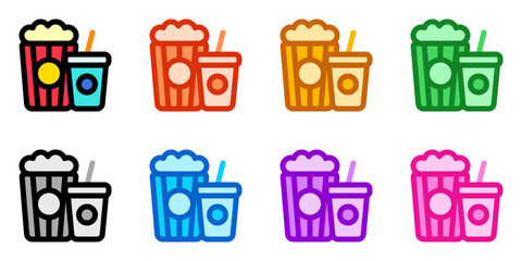 Editable popcorn, soda, snack, drink food, beverage vector icon. Movie, cinema, entertainment. Part of a big icon set family. Perfect for web and app interfaces, presentations, infographics, etc