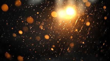 Obraz premium Abstract Bokeh Background with Golden Lights and Rain Drops Abstract Gradient Background with Copy Space