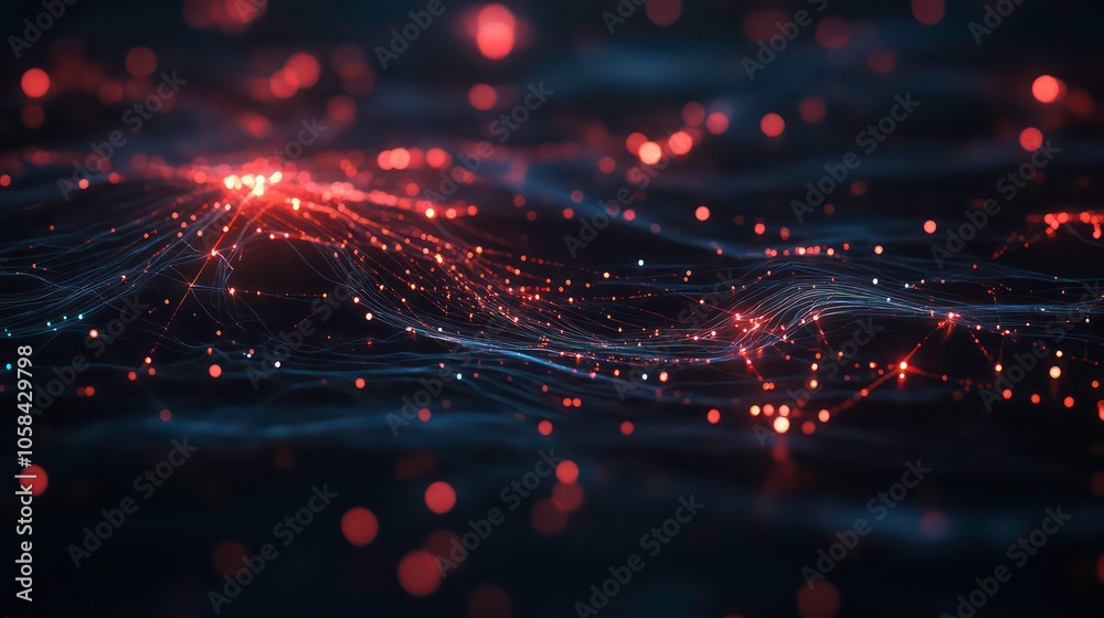 Fototapete Global Network Connections A futuristic visualization of a global network, with glowing nodes and data streams, representing interconnectedness and digital transformation.