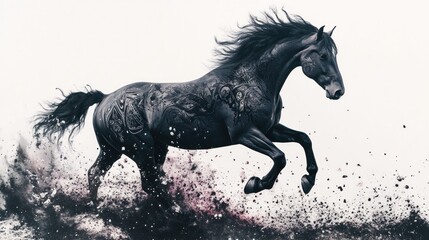 Black Stallion in Motion