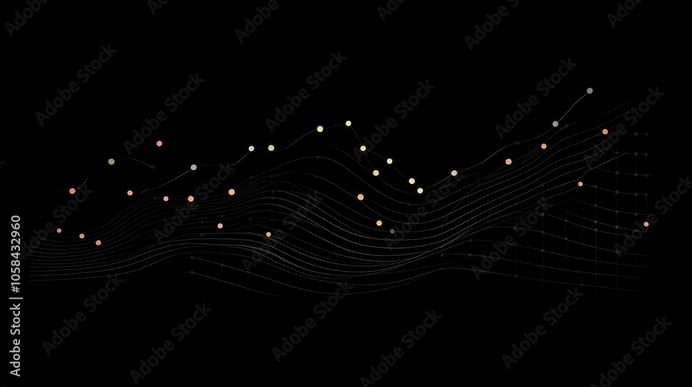Poster abstract data visualization with colorful dots