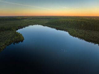 sunrise over the lake