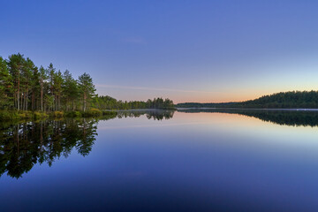 reflection of trees in the lake