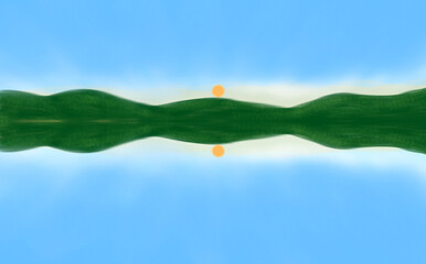 landscape with lake and sky