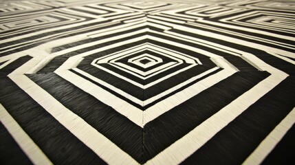 Geometric Black and White Pattern with Depth Effect