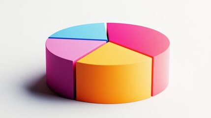 Obraz premium Colorful Pie Chart on White Background