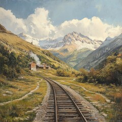 Village gets train line at mountain base.