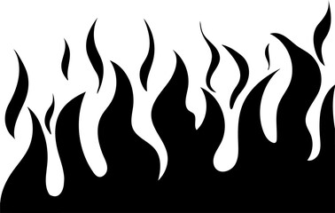 Fire flames isolated on white background. Tribal tattoo design.