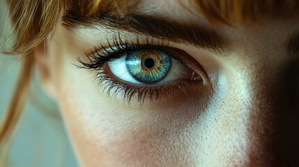 Fototapeta premium Close-Up of a Beautiful and Deeply Expressive European Woman's Eyes, Capturing Strength and Determination