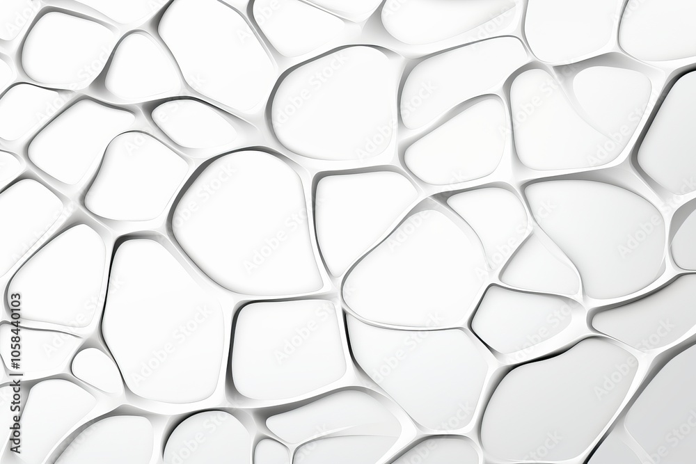 Poster abstract textured white surface with bubble-like patterns and varying shapes throughout