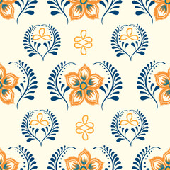 Ikat seamless floral pattern  , Motif ethnic  floral seamless textil,  embroidery, print striped ornament floral, pattern, design for wrapping, silk, scarf, background, textile