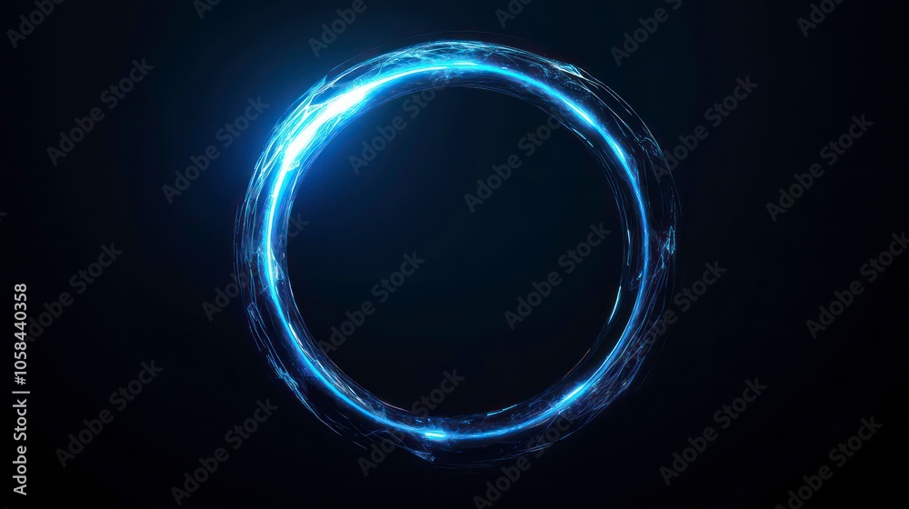Poster a glowing circular shape with a mystical aura, set against a dark background.