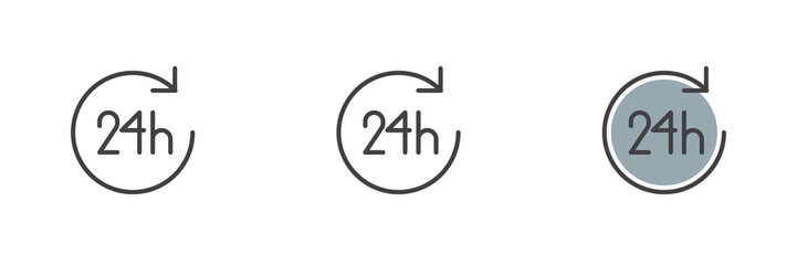 24 hours different style icon set