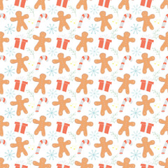 Seamless christmas pattern. New year background. Colored illustration with christmas icons