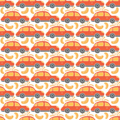 Seamless christmas pattern. New year background. Colored illustration with christmas icons