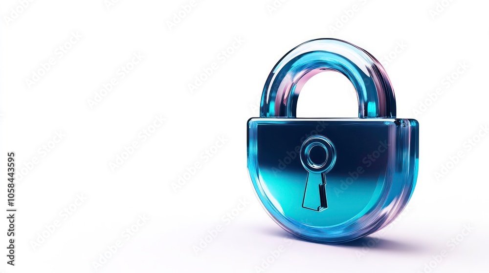 Leinwandbilder In an unlocked 3D icon isolated on white background, there is a blue secure safety lock password bubble message security symbol or a secret privacy access protection sign and a private open key safe