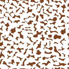 Vector brown leopard print pattern animal seamless. Cow skin abstract for printing, decorative and more