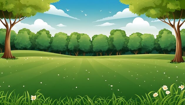 Sky or Green natural enverionment fild Landscapes cartoon art background image 