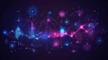 Abstract digital visualization of data with vibrant colors and geometric patterns.