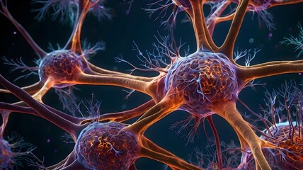 Detailed Illustration of Astrocytes in Human Brain