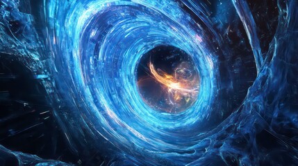 Naklejka premium A mesmerizing cosmic vortex filled with swirling colors and light, suggesting a portal to another dimension.