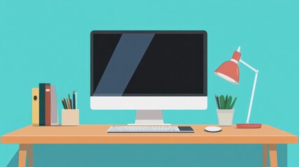 Desktop computer on top of a desk