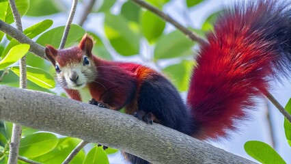 Fototapeta premium Fox Squirrel in a tree
