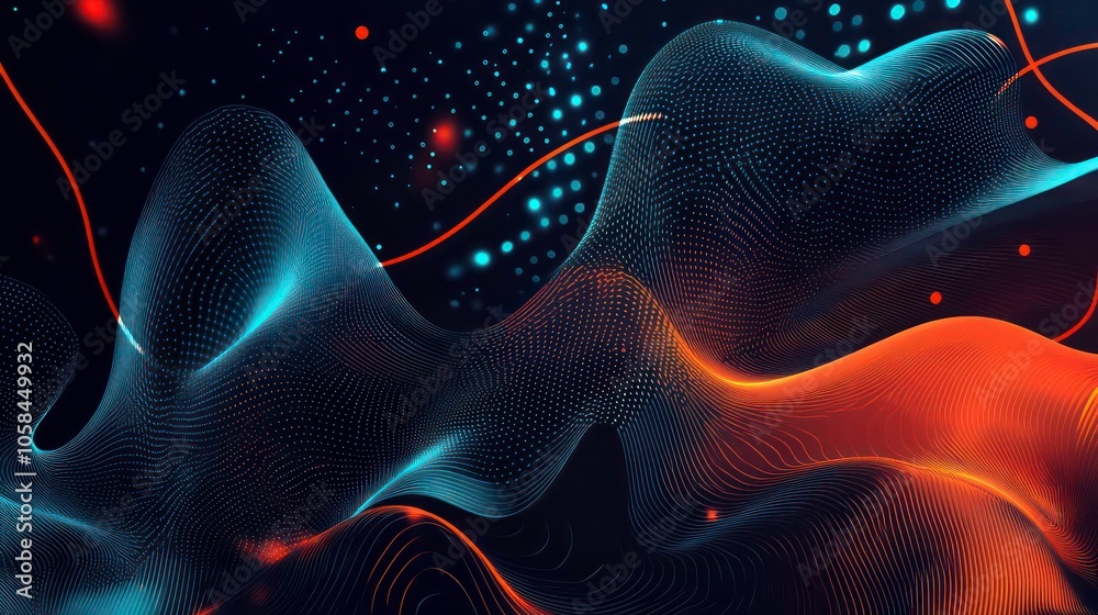 Aufkleber Abstract waves of color and light creating a dynamic visual experience.